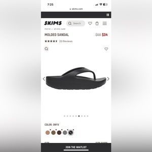 NIB Skims Molded Sandals - Onyx (black) Sz 41/10.5